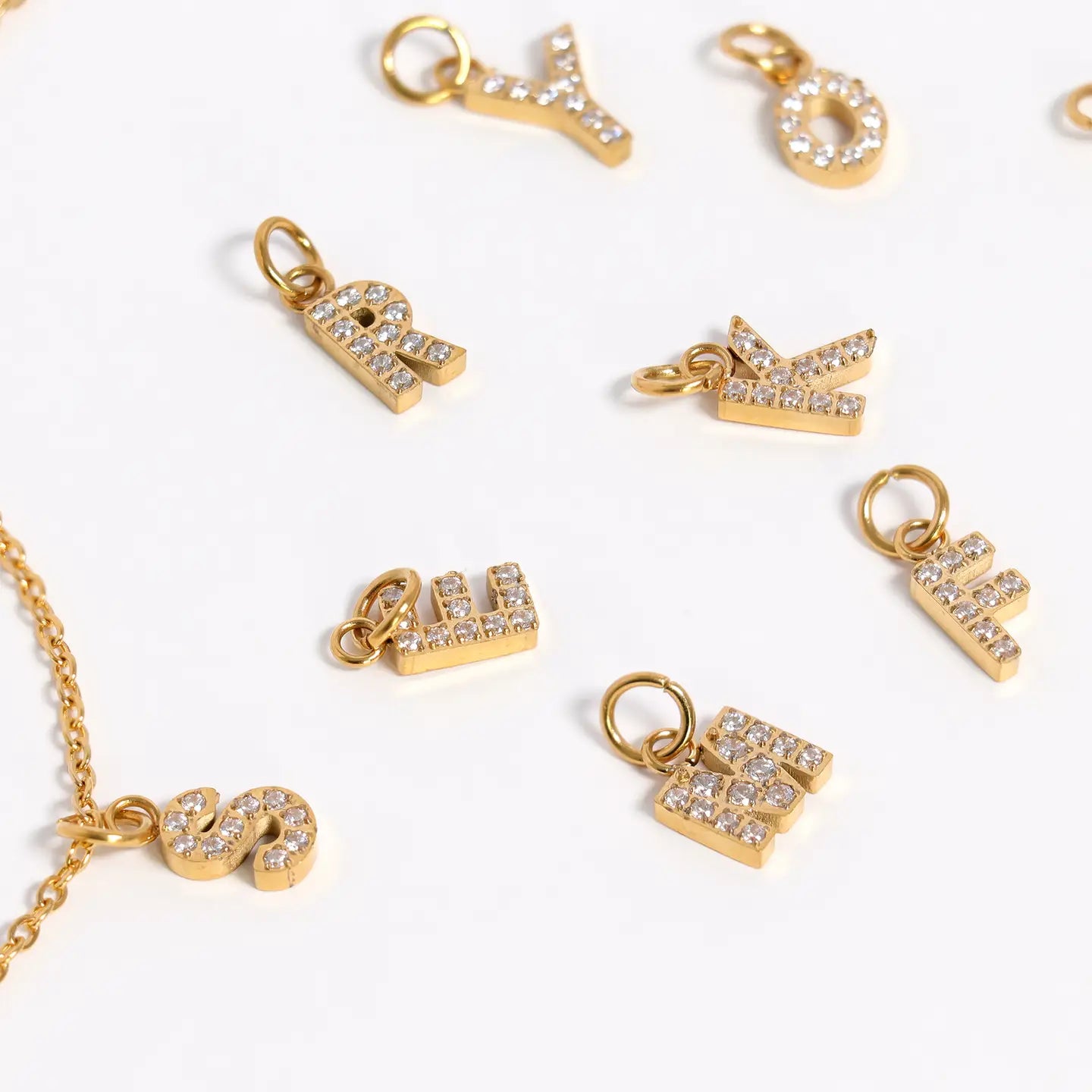 INITIAL RHINESTONE CHARM