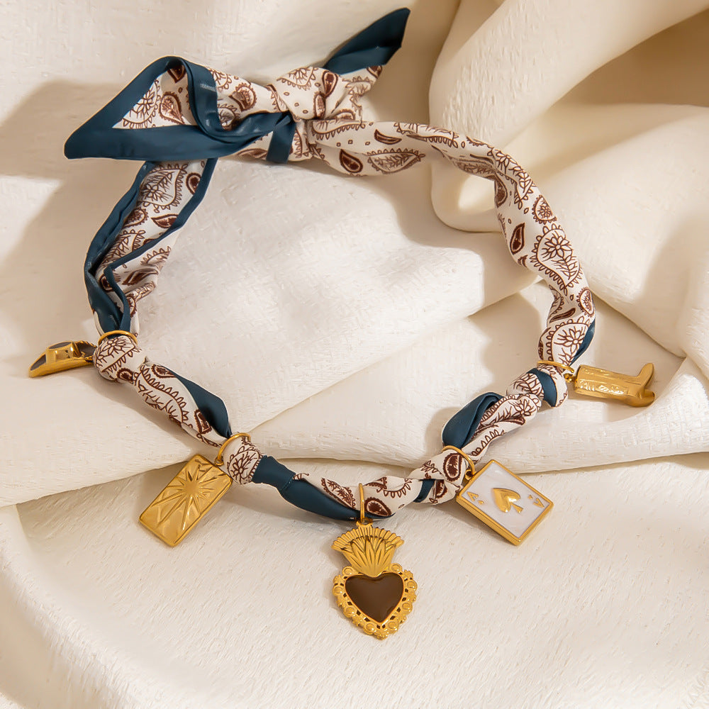 OUTLAW SCARF CHARM NECKLACE