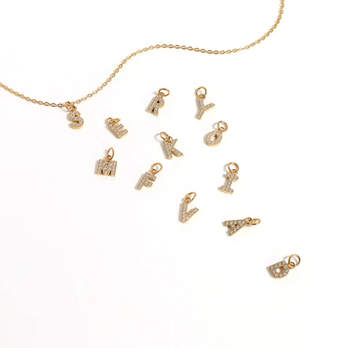INITIAL RHINESTONE CHARM